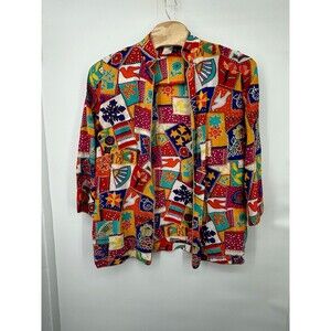 VTG 60s Gottex Floral Embroidered Tunic Jacket oversized Cottagecore Art to Wear